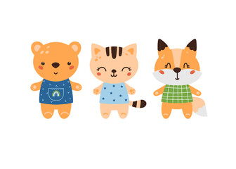 Fototapeta premium Cute animal vector set
