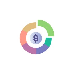 Budget balance flat icon