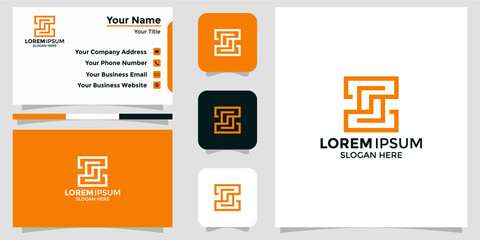 Fototapeta na wymiar letter S design logo and branding card