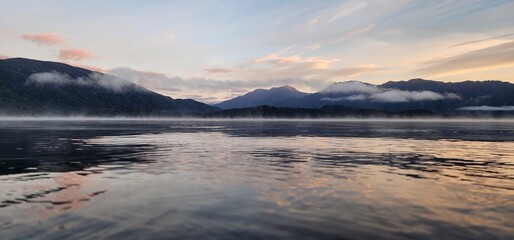 sunrise over the lake