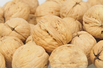 White background of the walnut