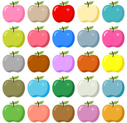 Set of colorful fresh apples
