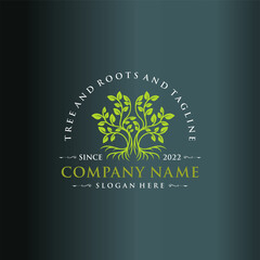 Roots Logo Template Vector Illustrator