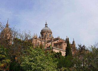 Fototapeta premium suggestiva vista dell'antica cattedrale a Salamanca in Spagna