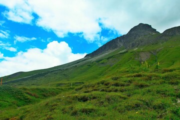 Austrian Alps - view from the footpath from the Stuttgarter Hut to the village of Lech in the Lechtal Alps