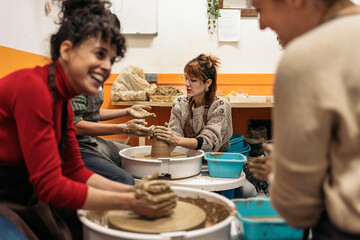 Women in Pottery Class