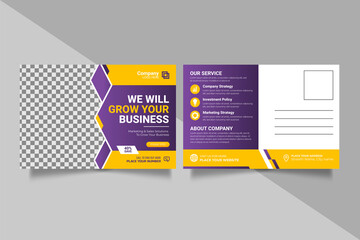  corporate postcard template.   business  Modern postcard EDDM design template