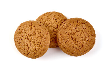 Oatmeal Cookies, isolated on white background.