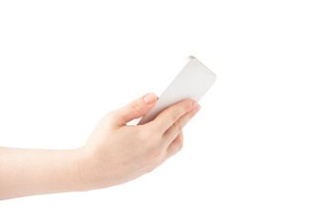 mobile phone in hands,smartphone isolated on white background
