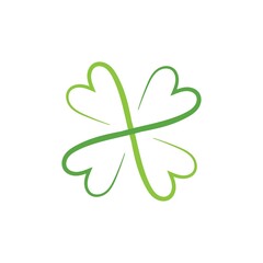 Green Clover Leaf icon Template Design Vector