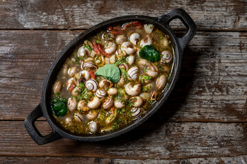 Caracois | Baby snails in white wine sauce