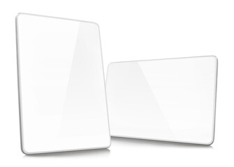 White tablet computers, isolated on white background