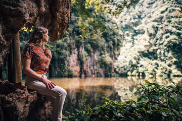 Girl at the lake in ipoh Malaysia