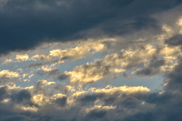 blue sky with clouds in sunrise