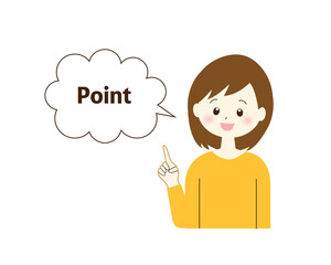 ポイントの説明をする女性のイラスト素材