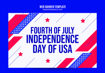 Happy 4th of July - Independence Day USA Web Banner for Social Media Poster, banner, space area and background