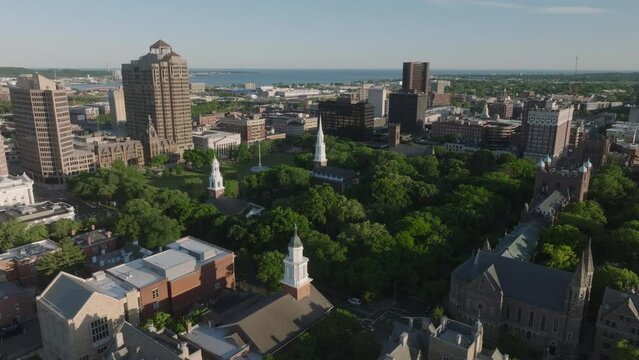 flying counter clockwise around New Haven Green