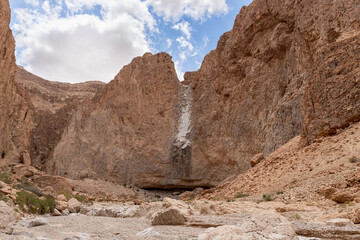 Fototapeta premium Stone desert near the Khatsatson stream, on the Israeli side of the Dead Sea, near Jerusalem in Israel