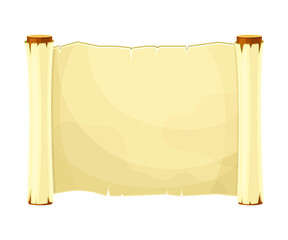 Old Scroll or Roll of Papyrus, Parchment or Paper Containing Writing Vector Illustration