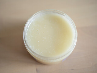 cosmetics, a jar of white cream, for the face, on a light background. natural care, organic cream, moisturizing, care, beauty, cosmetics production, cream