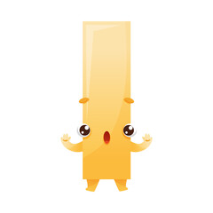 Funny Orange Rectangle as Geometric Shape Character with Surprised Face Expression Vector Illustration