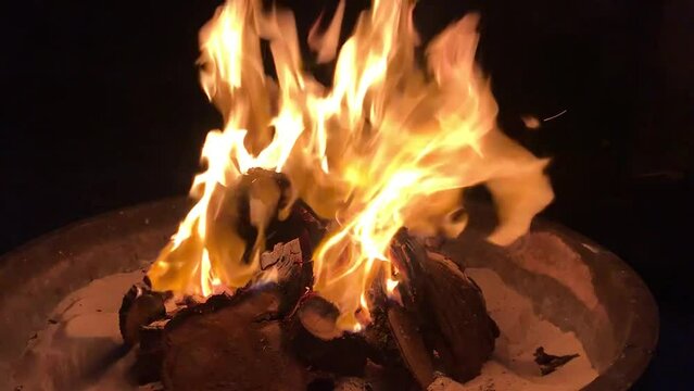 a barbecue braai in the fire pit