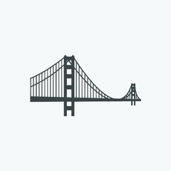Golden gate bridge vector icon. Isolated gate icon vector design. Designed for web and app design interfaces.