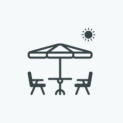 Terrace vector icon. Isolated terrace icon vector design. Designed for web and app design interfaces.