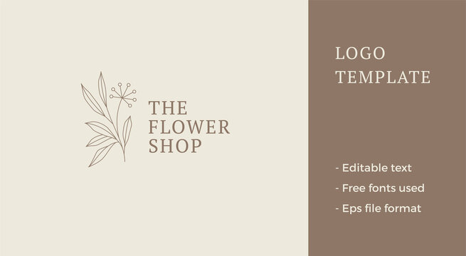 Elegant minimalist dandelion seasonal plant with bud stem and leaves monochrome logo vector