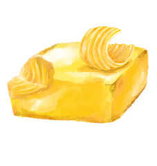 butter slpread melting watercolor illustration dairy product
