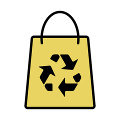 Shopping Bag With Recycle Sign Icon