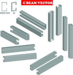Illustration vector graphic of steel beam good for presentation of your design
