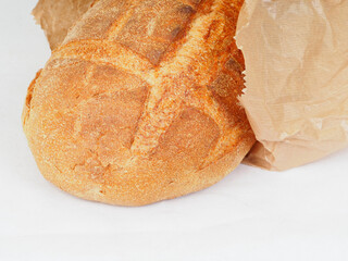 cuboid shaped Quadrotto bread on white background
