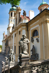 Angels statue in detail  at Loreto Prague. Czech Republic.