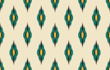 Abstract ethnic tribal pattern art. Ethnic ikat seamless pattern. American and Mexican style. Design for background, wallpaper, illustration, fabric, clothing, carpet, textile, batik, embroidery.