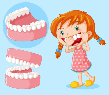 Girl showing her theeth