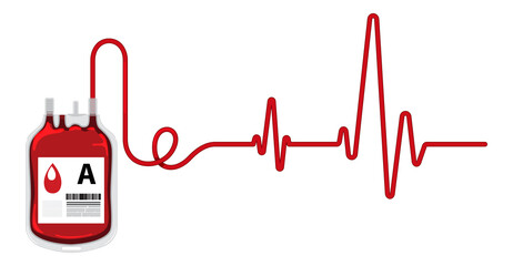 Fototapeta Human blood donate and heart rate obraz