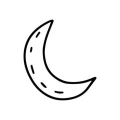 Fototapeta na wymiar Doodle vector moon illustration. Hand drawn moon doodle style