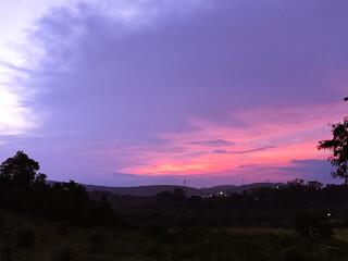 sunset over the mountains