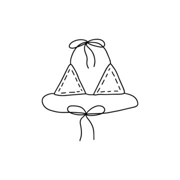 Doodle bra from two piece swim suit vector illustration