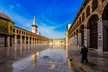 Umayyad Mosque, the Great Mosque of Damascus, in the old city of Damascus, the capital of Syria. One of the oldest and holiest. © Janos