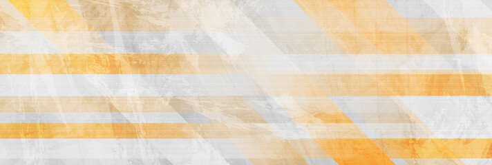 Orange and grey grunge stripes abstract banner design. Geometric tech background. Vector illustration