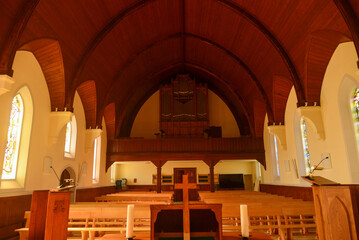 Innenansicht der Kirche von Chexbres im im Distrikt Lavaux-Oron des Kantons Waadt , Schweiz
