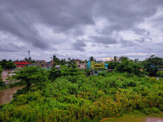 Fototapeta na wymiar panorama of the city, cloudy weather