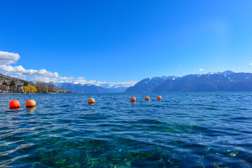 Uferpromenade Lutry, Distrikt Lavaux-Oron des Kantons Waadt / Schweiz