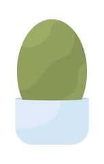 Oval shaped bush in pot semi flat color vector object. Editable figure. Full sized item on white. Floral decor simple cartoon style illustration for web graphic design and animation