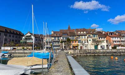 Yachthafen Lutry, Distrikt Lavaux-Oron des Kantons Waadt / Schweiz
