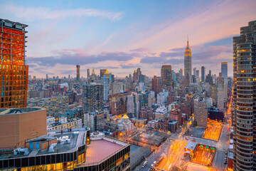 Naklejka na ściany i meble Manhattan city skyline cityscape of New York from top view