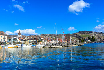 Yachthafen Lutry, Distrikt Lavaux-Oron des Kantons Waadt / Schweiz