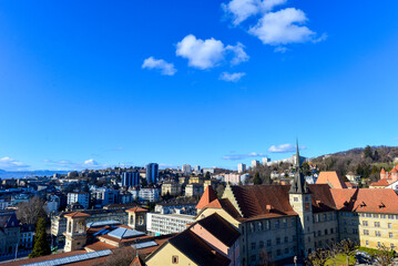 Luftansicht Altstadt Lausanne, Schweiz